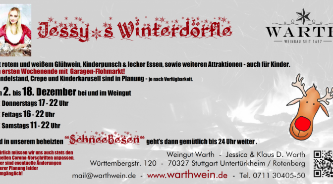 Jessy‘s Winterdörfle ab 2.12. bis 18.12.2021 beim Weingut Warth‎ – Do bis Sa – ab Sa: 2G+