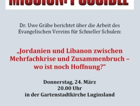 Mission: possible in der Gartenstadtkirche am 24.3.2022 -20 Uhr