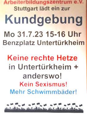 Karl-Benz-Platz – Kundgebung am Mo 31.7.2023