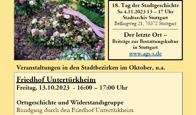 Ortsgeschichte und Widerstandsgruppe im Friedhof Untertürkheim -13.10.2023