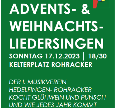 Rohracker – Adventsliedersingen So 17.12.2023