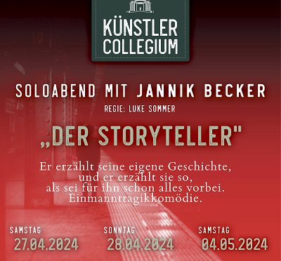 Kelter Uhlbach – Jannik Becker ist “Der Storyteller” 27.4.+28.4.+4.5.2024