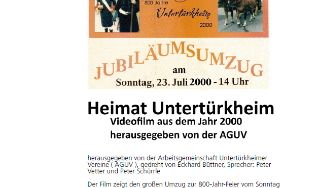 Heimat Untertürkheim – Videofilm aus dem Jahr 2000 – 21.10.2025 – 18.00 Uhr