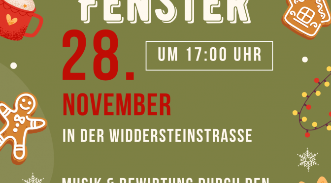 Untertürkheimer ADVENTSFENSTER Fr 28.11.2025 um 17:00 Uhr
