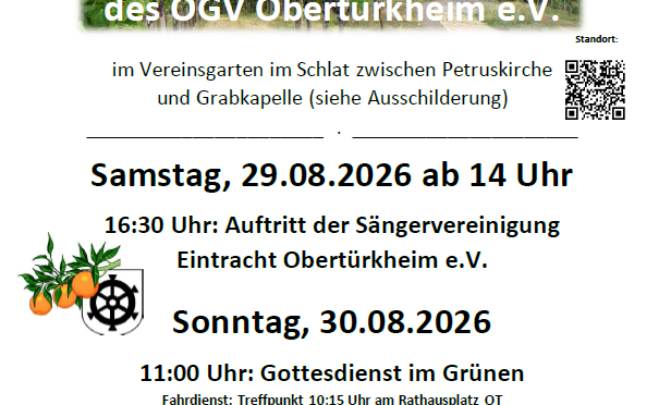 SOMMERFEST des OGV Obertürkheim e.V. – 29.08.2026
